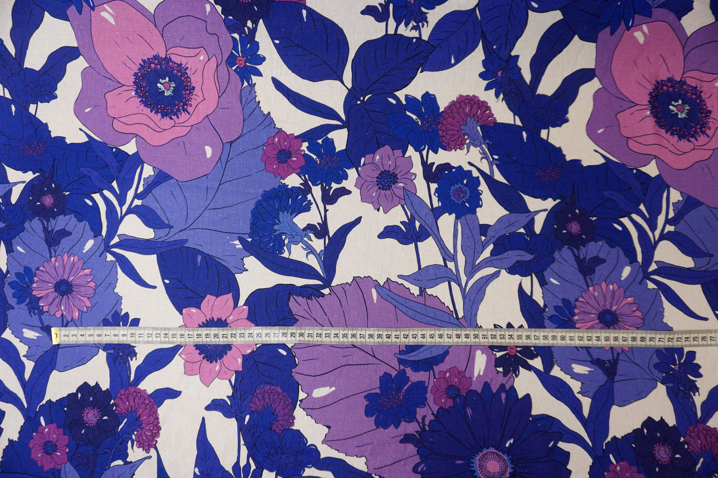High-quality cotton-linen mix with floral elegance