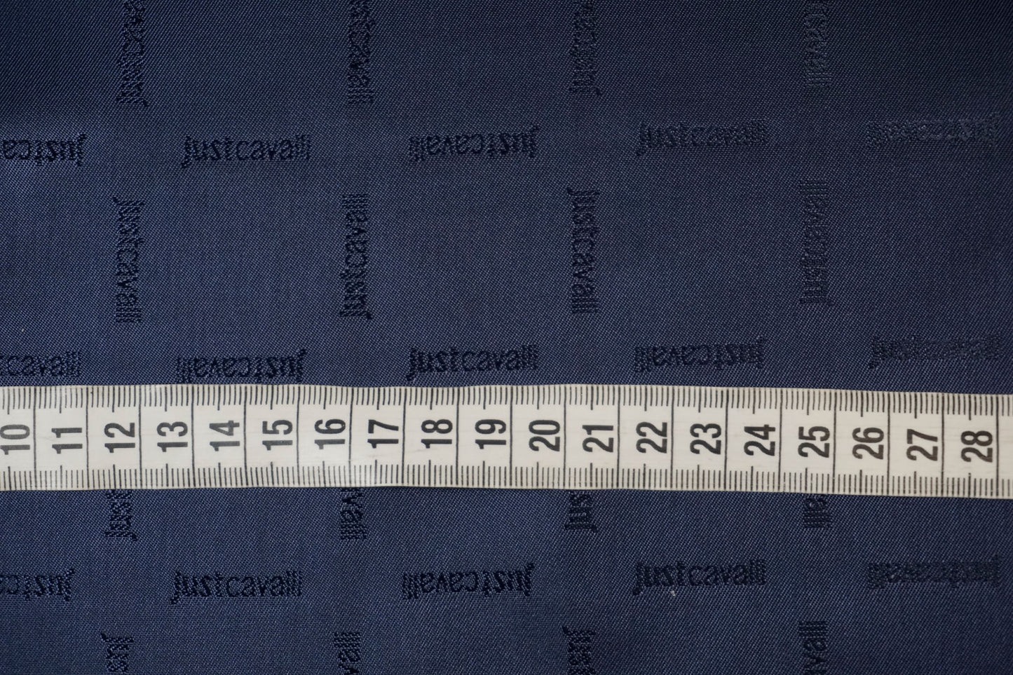 Viscose lining in dark blue with lettering