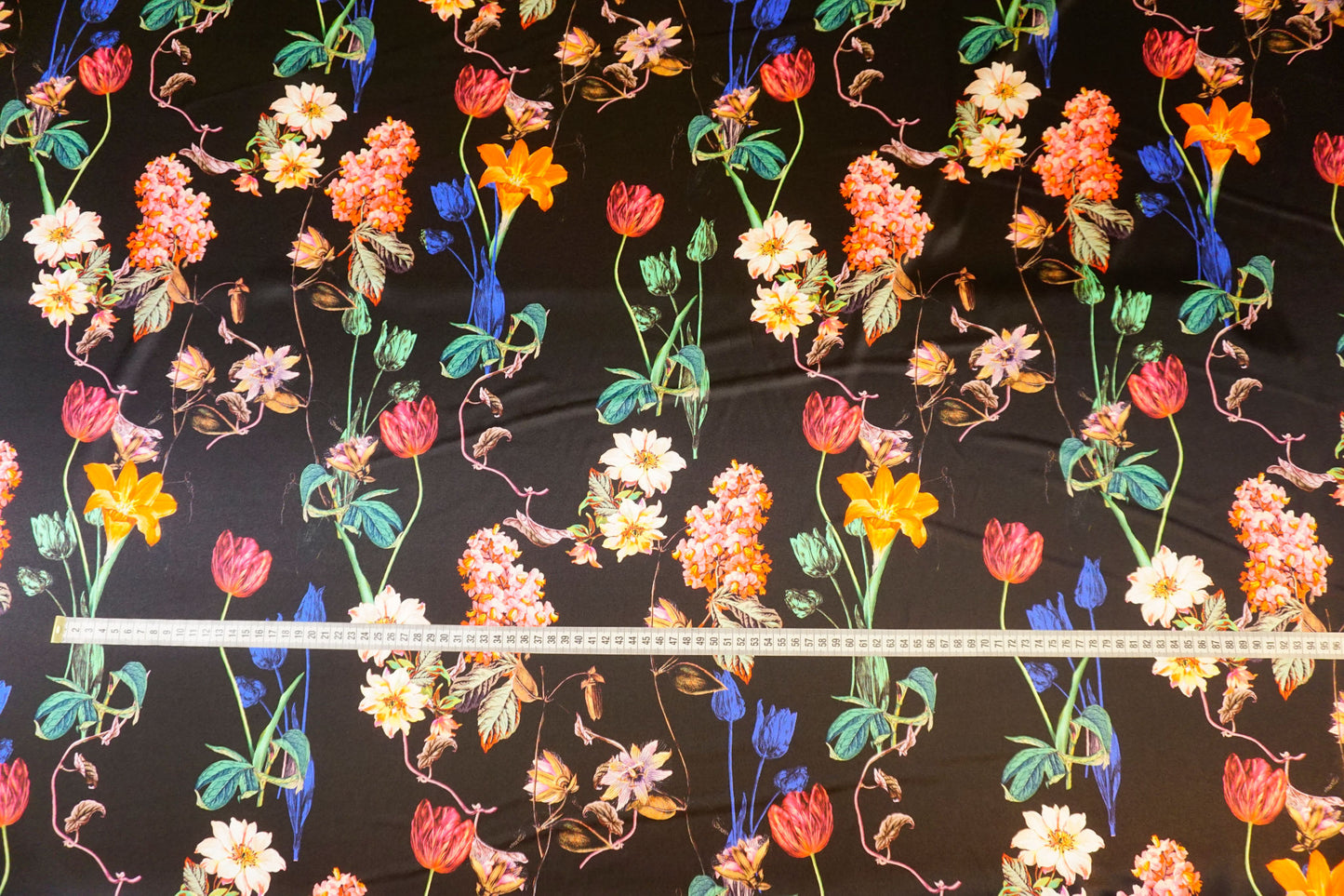 Elegant silk satin with floral design