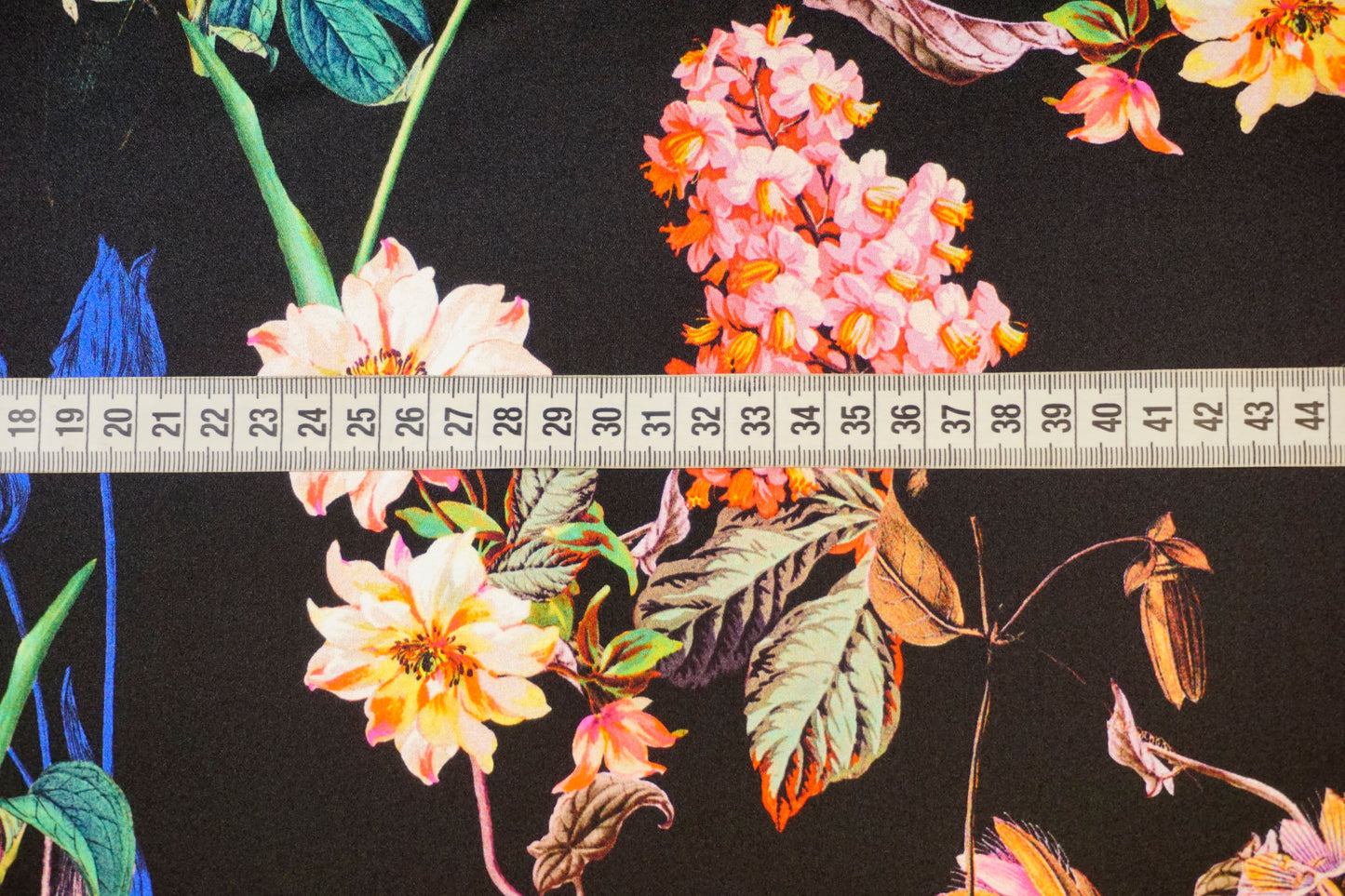 Elegant silk satin with floral design