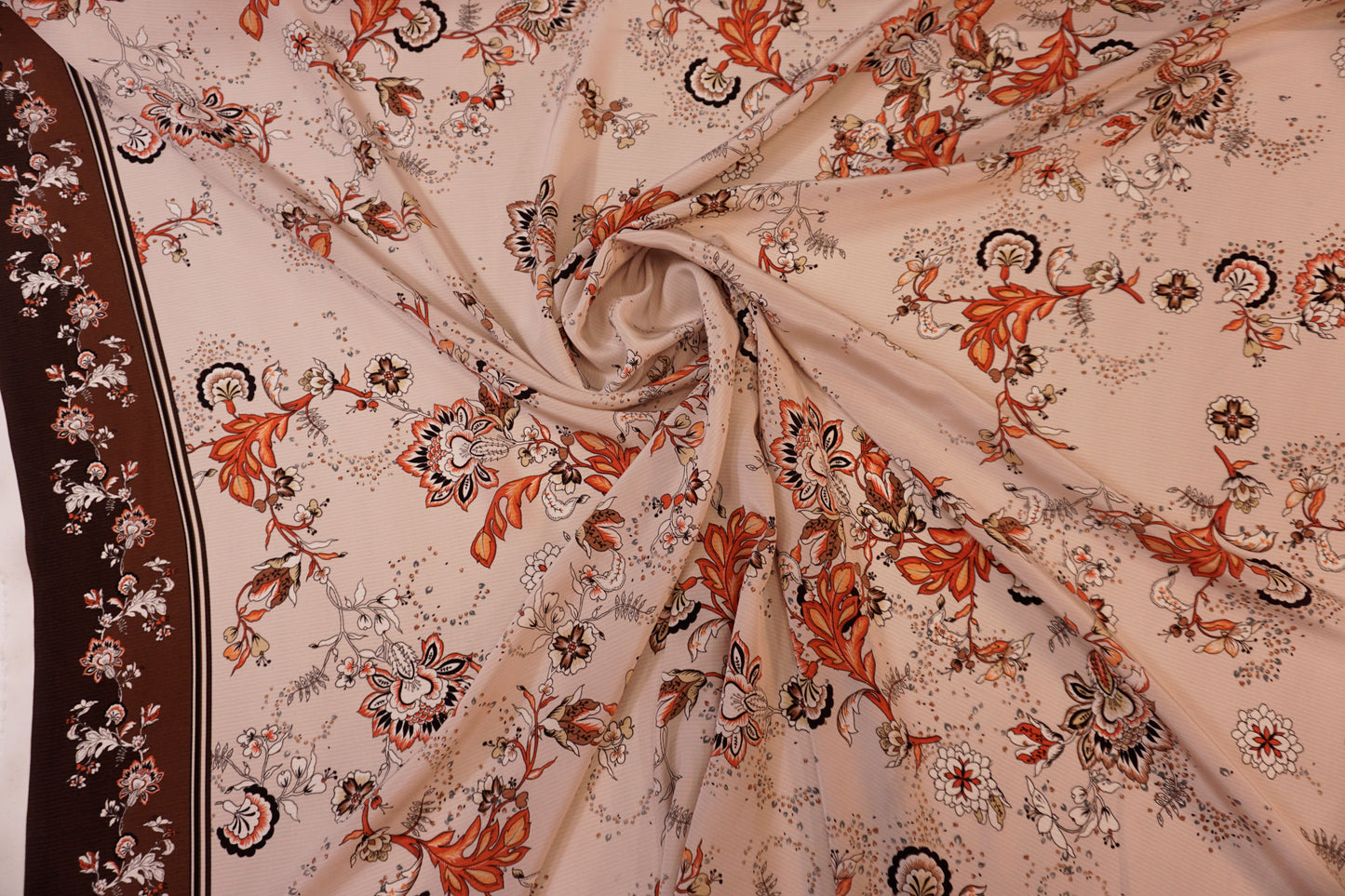 Italian silk crepe with border