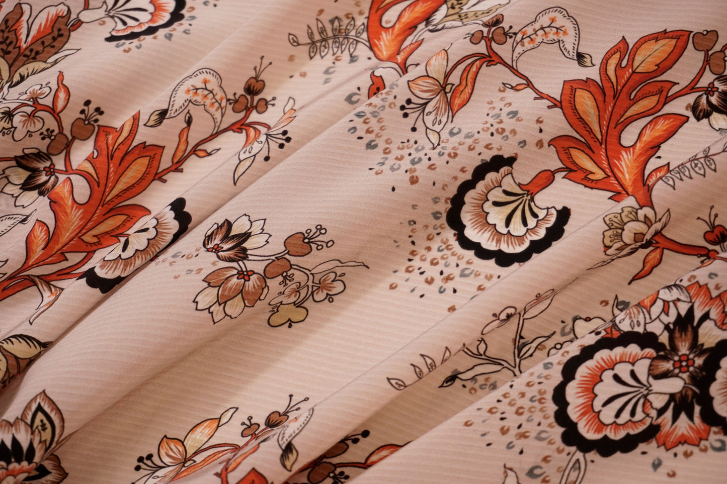 Italian silk crepe with border