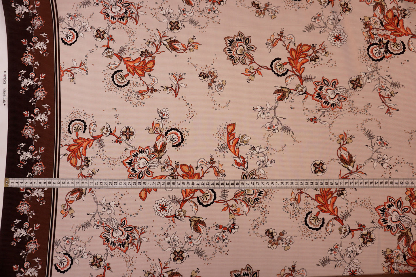 Italian silk crepe with border