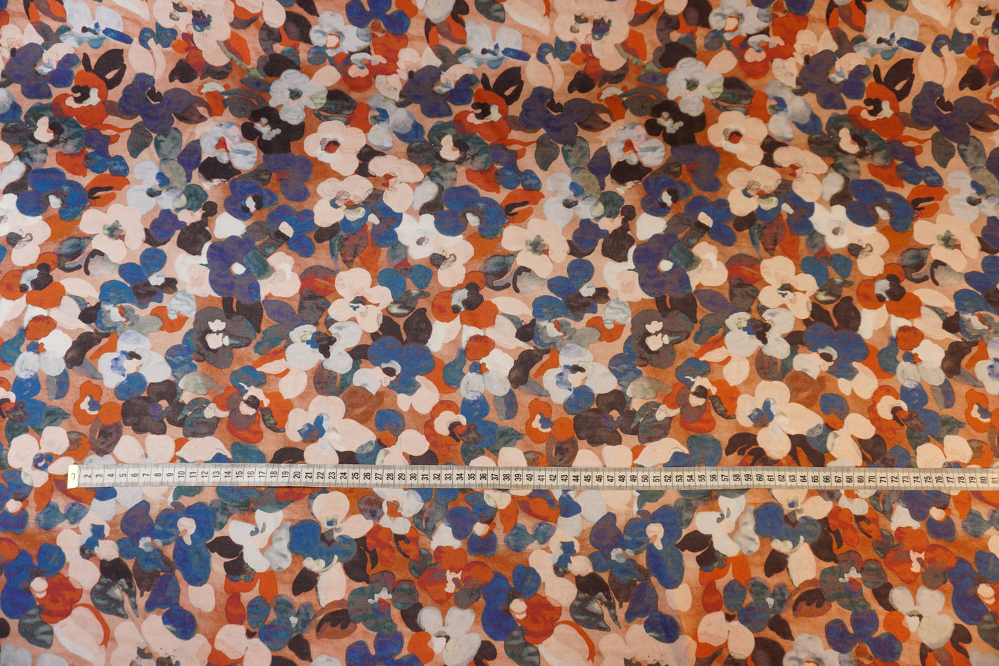 Italian silk twill with artistic flowers