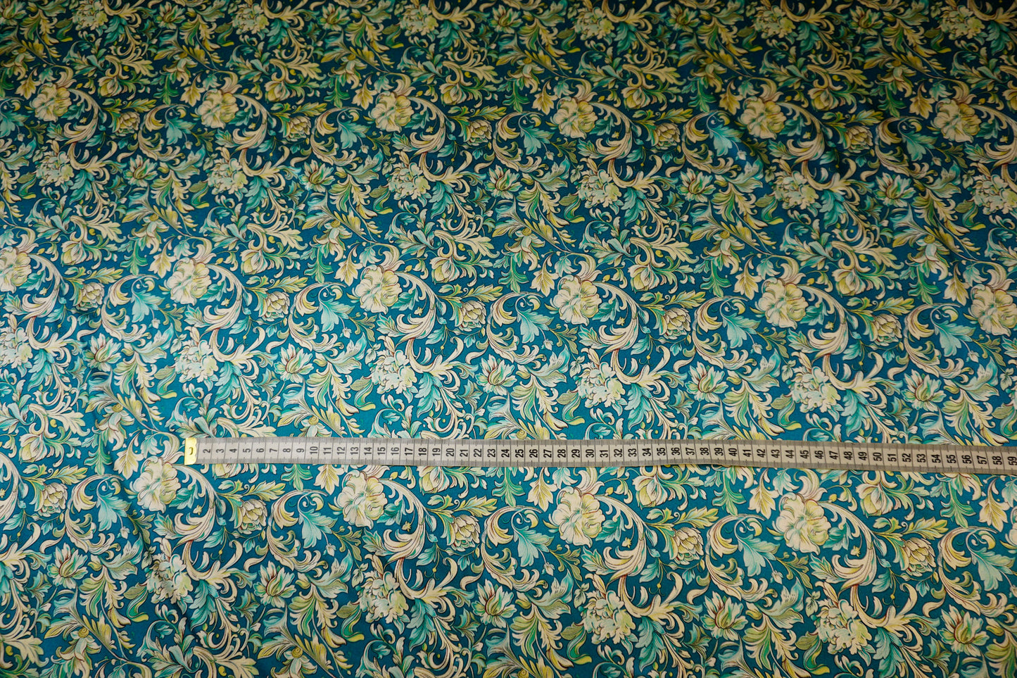 Italian silk satin with ornamental pattern