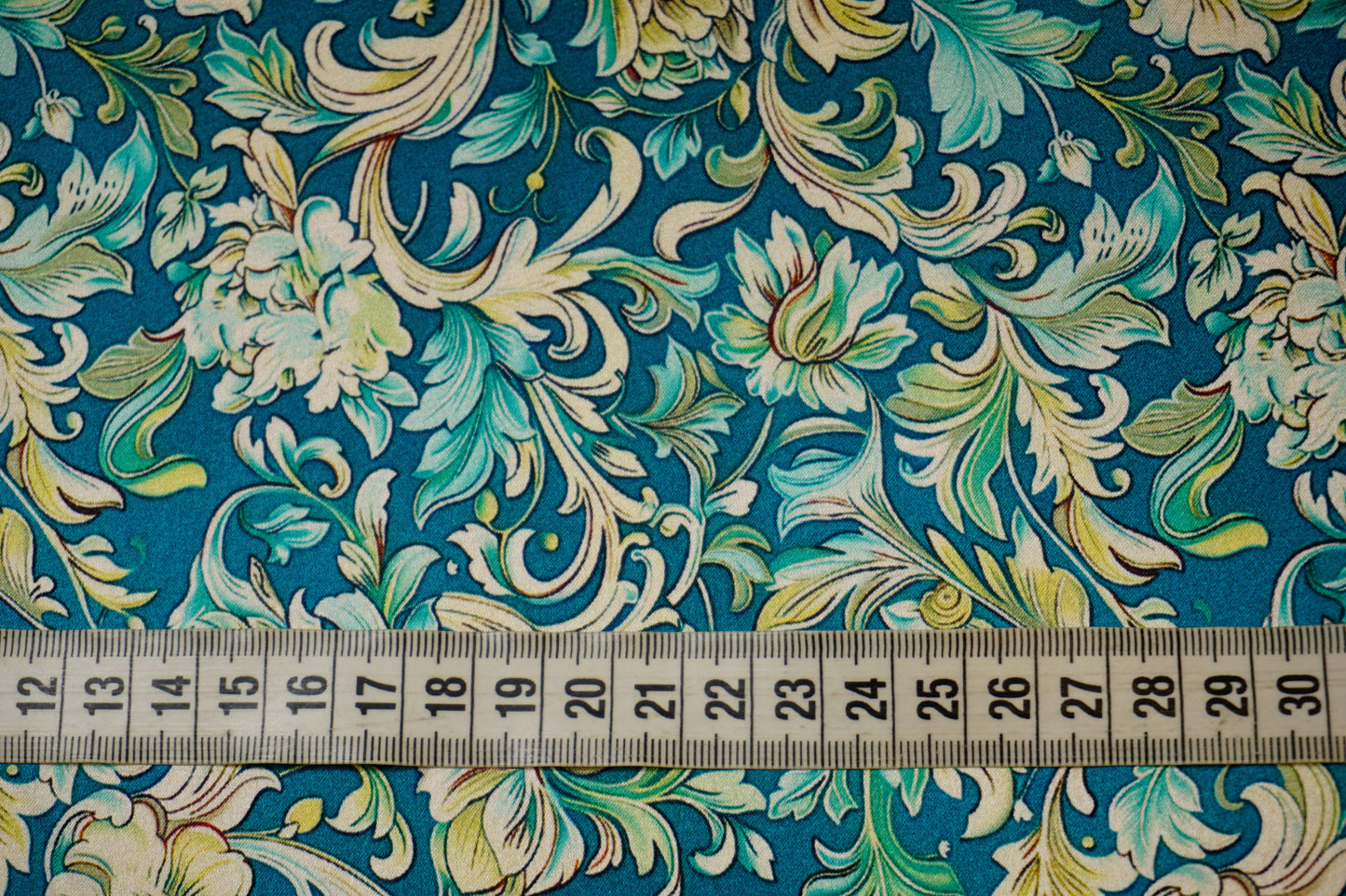 Italian silk satin with ornamental pattern