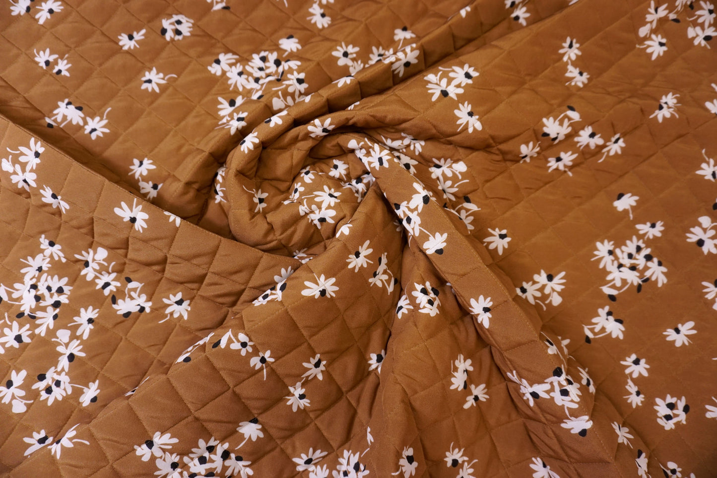 lined quilted fabric with silk surface