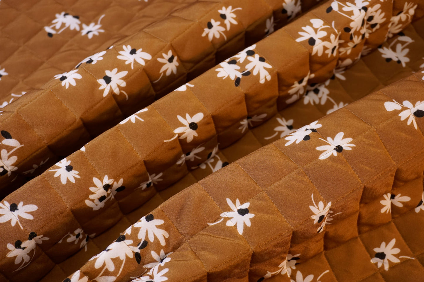 lined quilted fabric with silk surface
