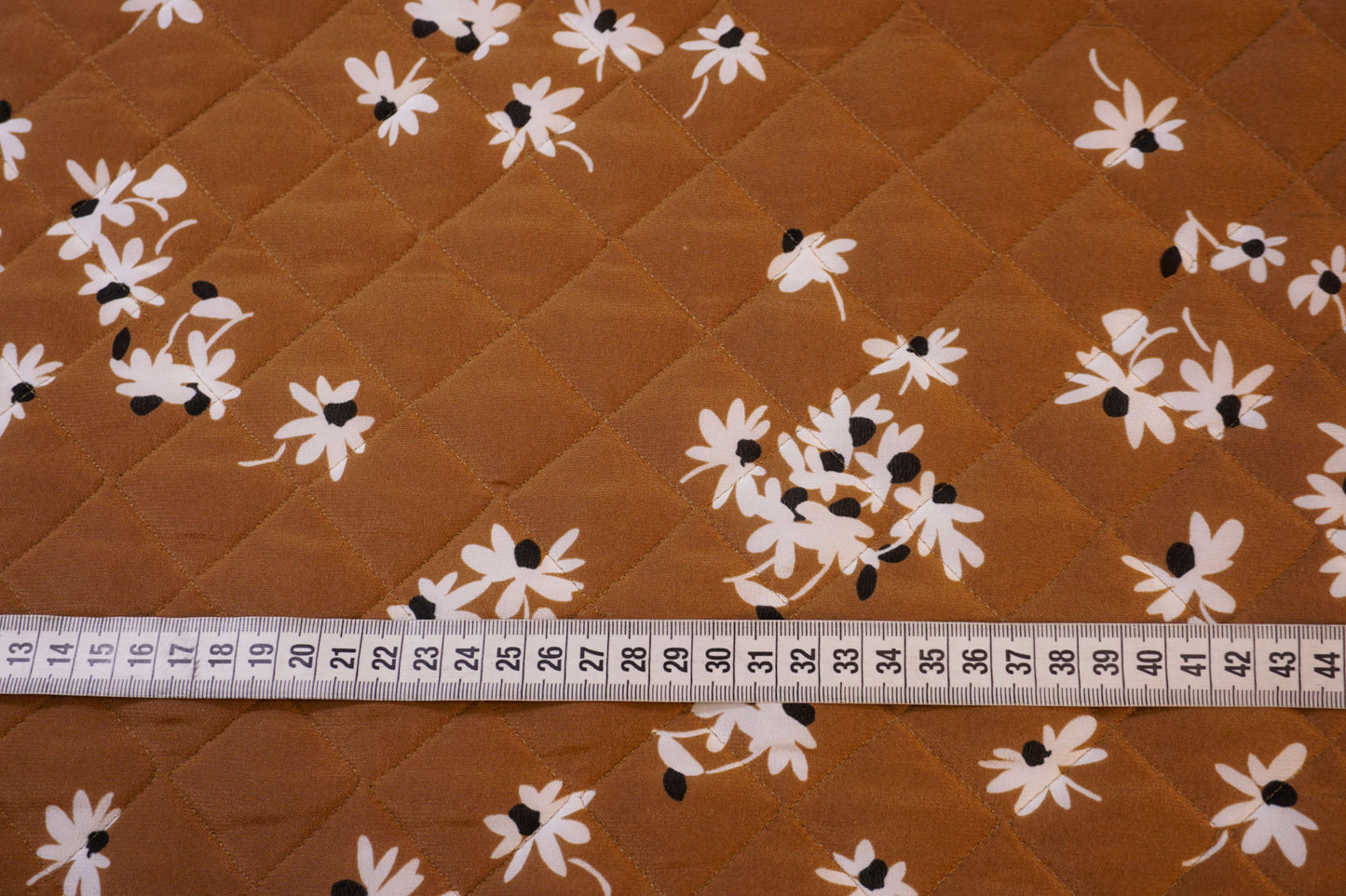 lined quilted fabric with silk surface