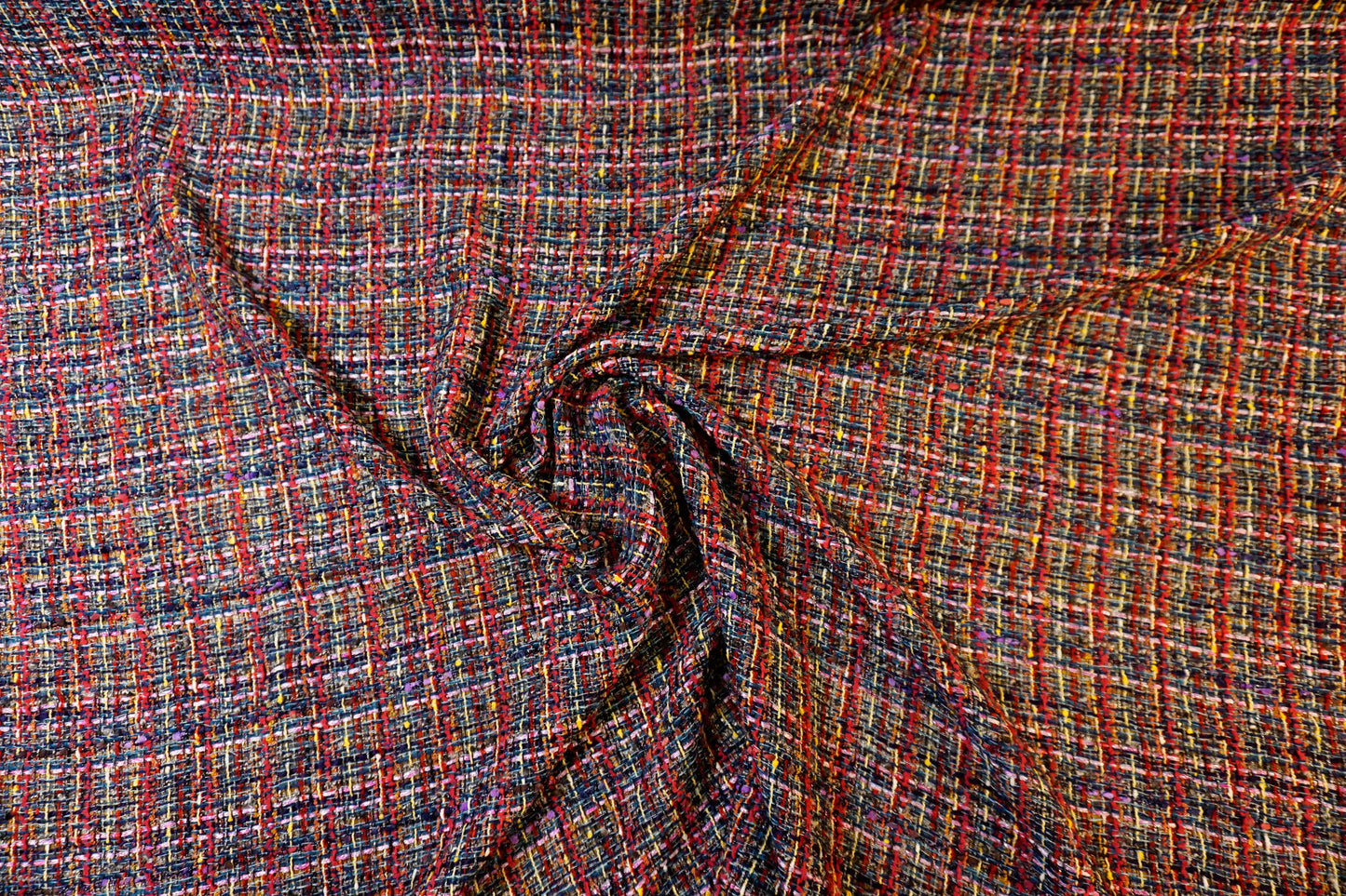 Soft boucle fabric in shades of red