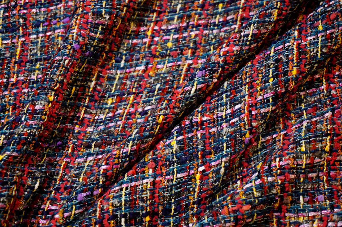 Soft boucle fabric in shades of red