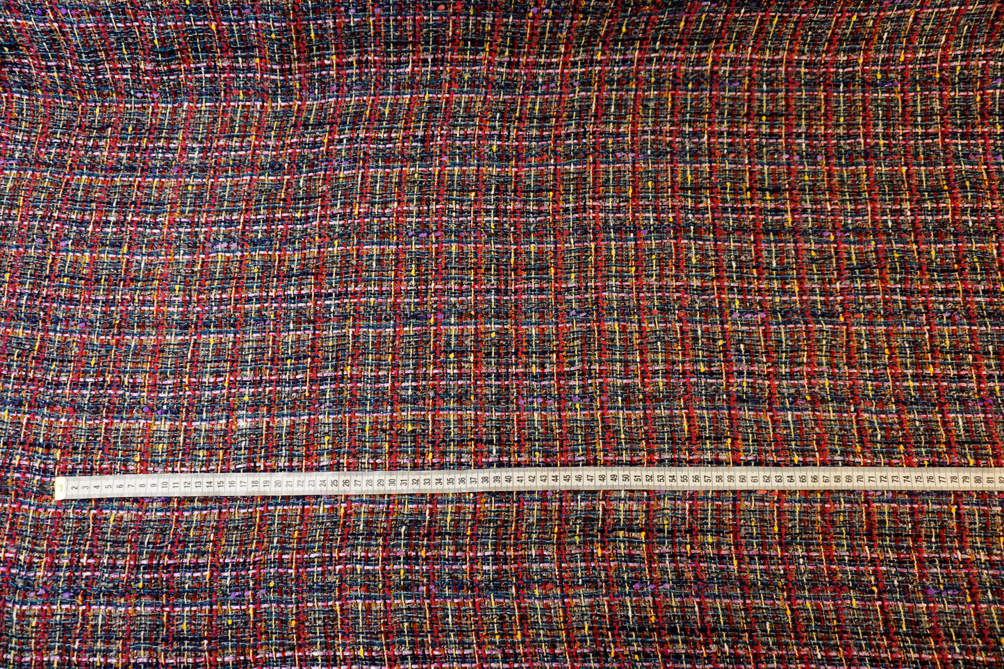 Soft boucle fabric in shades of red
