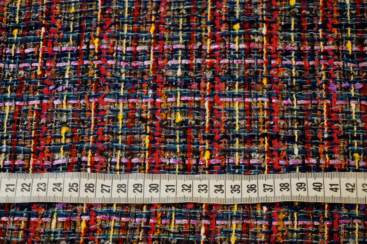 Soft boucle fabric in shades of red