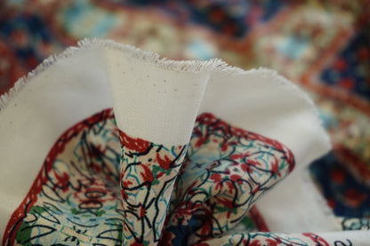 Rest 120 cm x 138 cm Seidencrêpe | Orientalisches Medaillonmuster  | Made in Italy