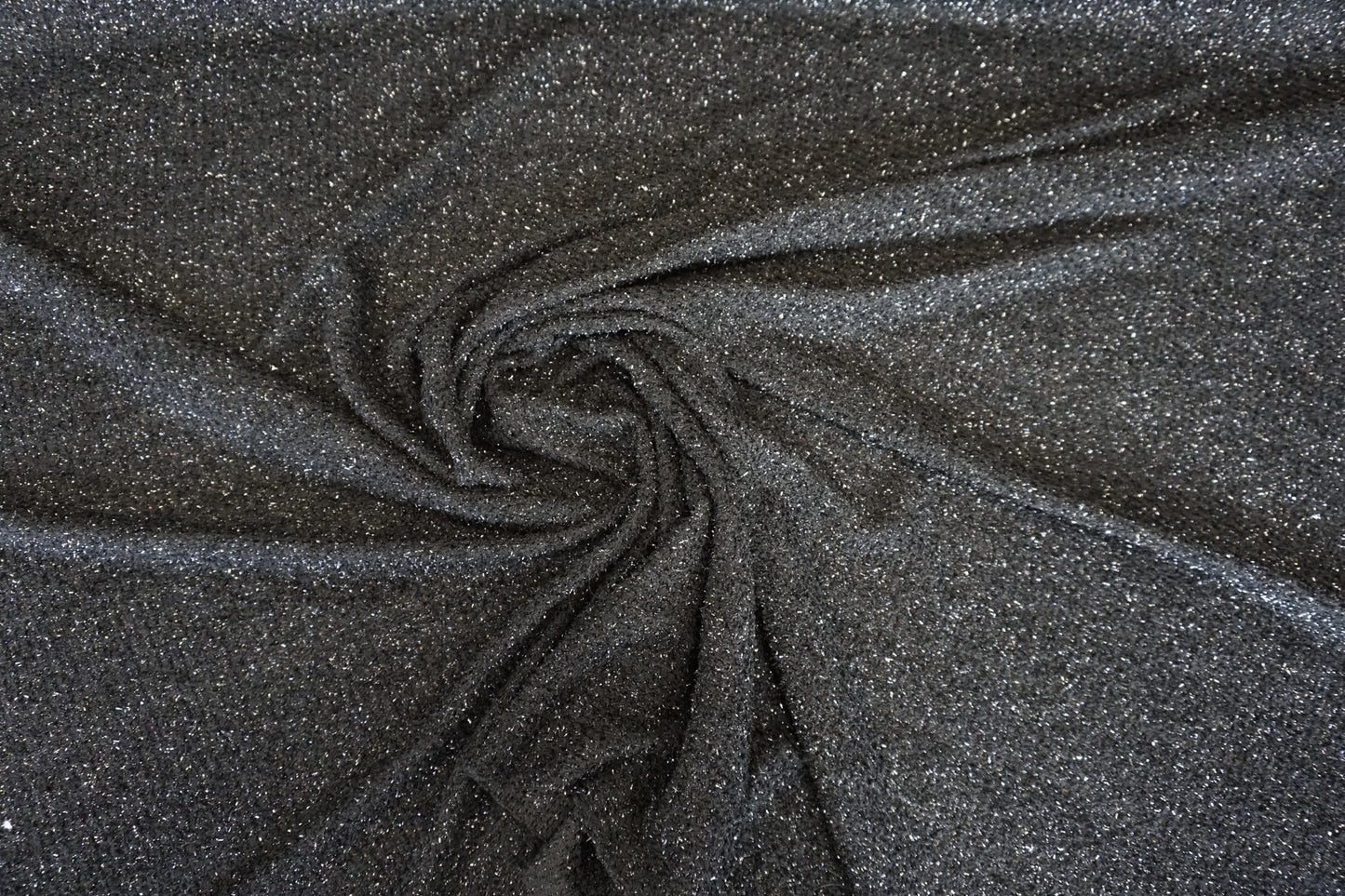 Exclusive Glamour Knit – Deep Black with Raised Glitter Effects