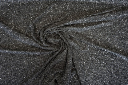Exclusive Glamour Knit – Deep Black with Raised Glitter Effects