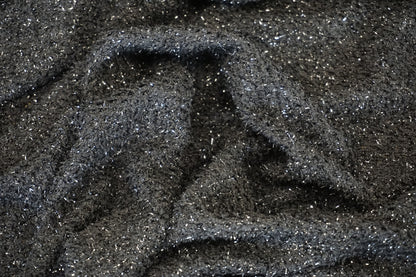 Exclusive Glamour Knit – Deep Black with Raised Glitter Effects