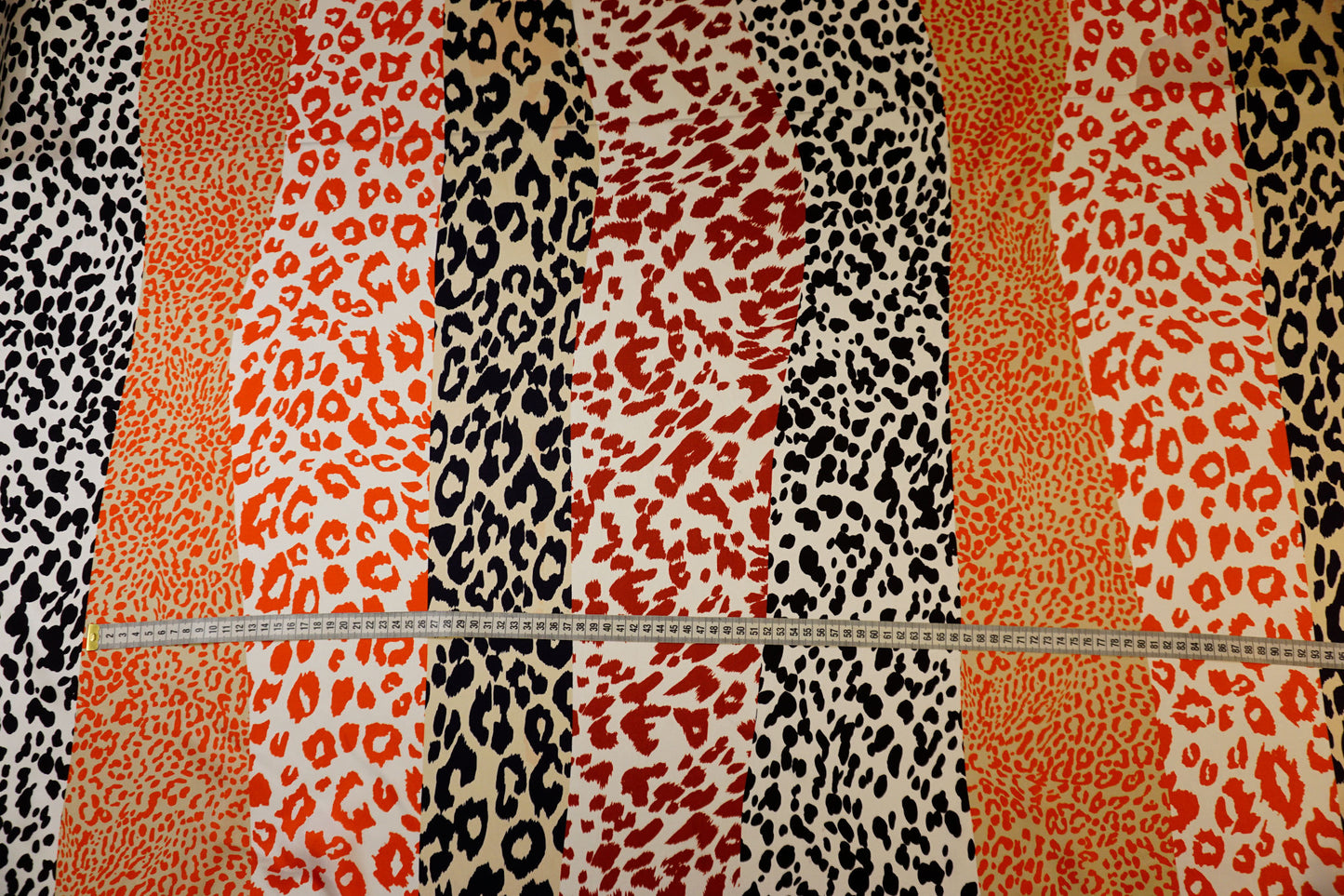 Italian silk twill – animal print in bold orange, red &amp; black