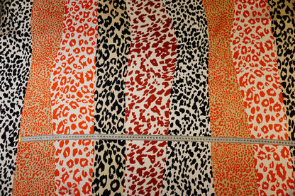 Italian silk twill – animal print in bold orange, red &amp; black