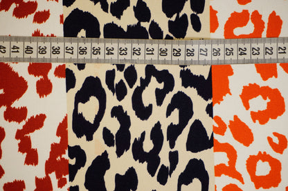 Italian silk twill – animal print in bold orange, red &amp; black
