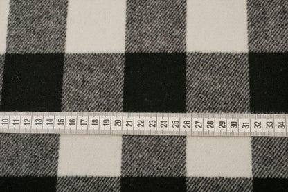 Double Face Mantelstoff aus Schurwolle – Schwarz & Schwarz-Weiß-Karo