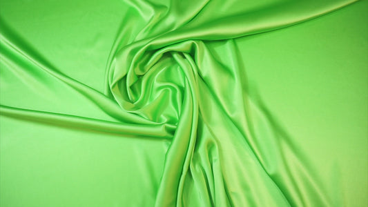 Silk satin in apple green