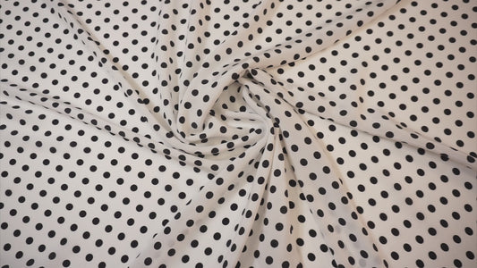 Italian silk crepe with classic dot design