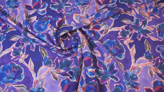 Baumwoll-Leinen mit kunstvollem Blumen-Design