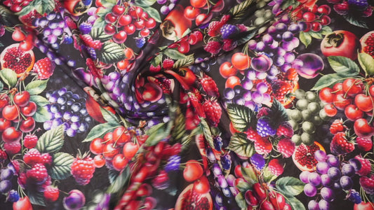 Airy silk with sensual fruit print