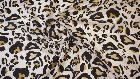 Silk crepe with modern animal print 