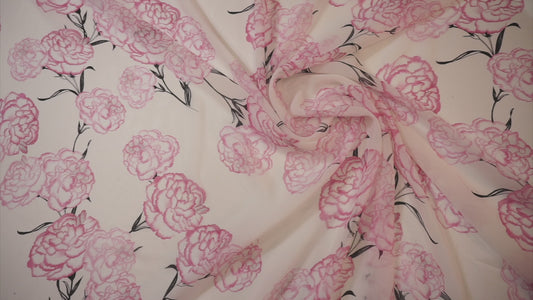 Delicate silk chiffon with romantic floral print
